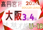 高円宮杯JFA U-18サッカーリーグ 2026 OSAKA 1部･2部（大阪）4/4開幕！大会概要掲載！組合せ情報募集