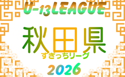 2026年度 高円宮杯 U-13 秋田県すぎっちリーグ 5/2開幕！組合せ・リーグ戦表掲載！