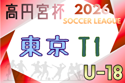 高円宮杯 JFA U-18サッカーリーグ2026東京 T1リーグ 例年4月開幕!組合せ・リーグ戦表掲載!日程募集