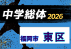 2026年度 福岡市中学校サッカー南区大会(福岡県)   組合せ掲載！6/21～7/5開催！