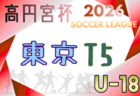 高円宮杯 JFA U-18サッカーリーグ2026東京 T5リーグ  例年4月開幕！組合せ・リーグ戦表掲載！日程募集
