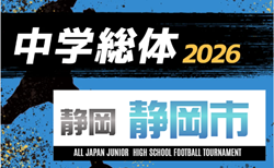2026年度 静岡市中学総体サッカー大会（静岡）予選リーグ組み合わせ掲載！6/6開幕！