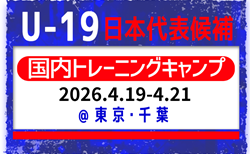 【U-19日本代表候補】国内トレーニングキャンプ(4.19-21 東京・千葉)メンバー・スケジュール掲載!