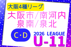 2026年度 4種リーグU-11 CDゾーン 大阪市･南河内･泉南･泉北（大阪）　例年6月開幕！日程・組合せ情報募集