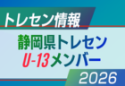 【メンバー】静岡県トレセンU-13  招集選手一覧掲載　情報提供ありがとうございます！