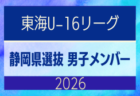 【愛知県】参加メンバー掲載！東海男子U-16リーグ（県選抜リーグ）