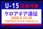 【U-15日本代表】クロアチア遠征（5.15-25 クロアチア／スベティマルティン）メンバー・スケジュール掲載！
