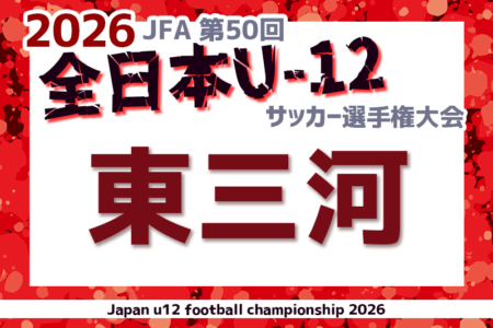 2026年度 第50回 JFA全日本U-12サッカー選手権 愛知 東三河予選　例年9〜10月開催！要項・日程情報募集！