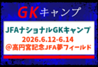 JFAナショナルGKキャンプ（2026.6.12-6.14＠高円宮記念JFA夢フィールド）メンバー・スケジュール掲載！