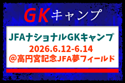 JFAナショナルGKキャンプ（2026.6.12-6.14＠高円宮記念JFA夢フィールド）メンバー・スケジュール掲載！