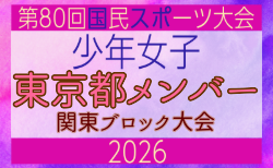 【東京都少年女子】参加選手掲載!2026年度 第80回国民スポーツ大会関東ブロック大会(6/27,28)