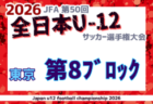 2026年度 JFA第50回全日本U-12サッカー選手権大会 東京第7ブロック 例年9月開催！日程・組合せ募集