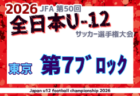2026年度 JFA第50回全日本U-12サッカー選手権大会 東京大会第8ブロック 例年9月開催！日程・組合せ募集