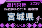 2026年度 宮城ダイハツカップ 第35回宮城県高校女子サッカー選手権大会 10/31~11/3開催予定 組合せ募集!