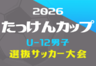 2026年度 たっけんカップ静岡県トレセンサッカー大会(男子U-11) 10/3,4開催!組み合わせ情報募集!