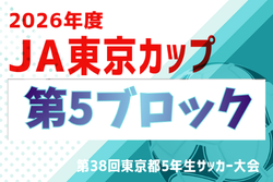 第38回東京都5年生サッカー大会 第5ブロック 9/5~11/15開催!大会概要掲載!組合せ抽選会8/16 組合せ募集