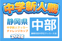 2026年度  第24回静岡市民中学生サッカー大会･U-14静岡新人戦 中部支部予選   例年10月開催   組み合わせ・開催日程募集！