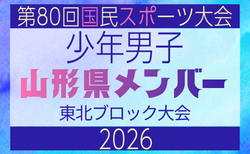 【山形県少年男子】参加選手掲載!2026年度第53回東北総合スポーツ大会サッカー競技 兼 国民スポーツ大会東北ブロック大会 (8/7,8,9)