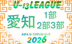2026年度 愛知県U-13サッカーリーグ1部・2部・3部 組み合わせ・リーグ表掲載!情報提供ありがとうございます!9/5,6開幕