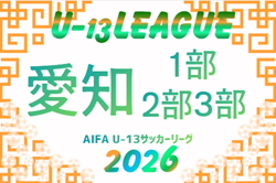 2026年度  愛知県U-13サッカーリーグ1部･2部･3部   組み合わせ・リーグ表掲載！情報提供ありがとうございます！9/5,6開幕