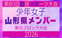 【山形県少年女子】参加選手掲載!2026年度第53回東北総合スポーツ大会サッカー競技 兼 国民スポーツ大会東北ブロック大会 (8/7,8,9)