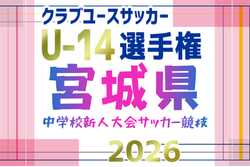 2026年度 第3回宮城県U-14地域クラブ選手権 兼 第43回宮城県中学校新人大会サッカー競技予選　9/19.20開催！組合せ掲載
