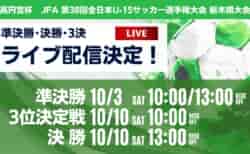 【ライブ配信のお知らせ】2026年度 第2回 栃木県サッカー協会長杯（U-15）兼 第38回 高円宮杯全日本ユースサッカー選手権大会 10/3準決勝、10/10決勝･3位決定戦