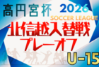 高円宮杯JFA･U-15サッカーリーグ2026  第18回北信越リーグ プレーオフ(入替戦)   やぐら表掲載！10/31､11/3開催　組み合わせ募集！