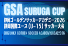 【Team FFF／Team SSS】GSA スルガカップ 静岡国際ユースU-15サッカー大会  静岡県代表U-15メンバー掲載！