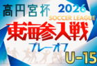 2026年度 高円宮杯 JFA U-15サッカーリーグ 東北みちのくリーグ 優勝はJFAアカデミー福島!