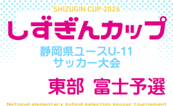 2026年度 第19回エコカップ 兼 しずぎんカップ静岡県U-11大会 東部/富士予選 組み合わせ掲載!11/28?~ 開催